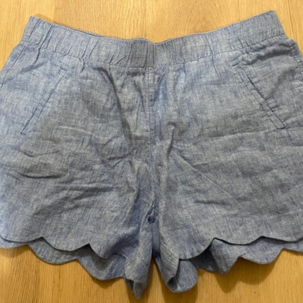 Lilly Pulitzer Lagoon Linen Scallop Hem Short Blue - Size L